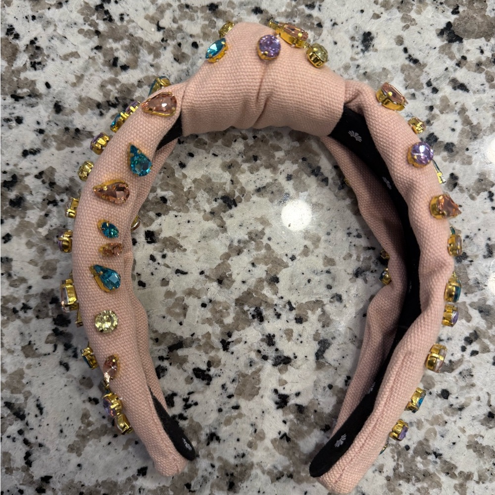 Lele Sadoughi Pink and Gold Embellished Hair Accessory